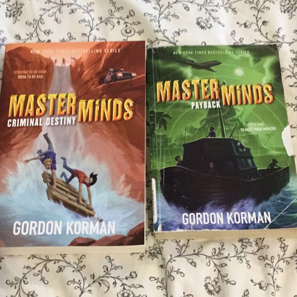 Gordon Korman Masterminds softcovers